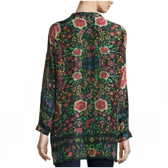 Johnny Was Emby 100% Silk Silk Floral Top - Picture 14 of 15